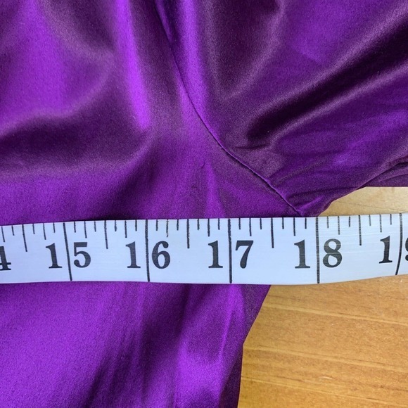 VINTAGE Y2K Silk Satin Button Up Shirt Kenar Purple NWT Sz 2 Small - Picture 7 of 8